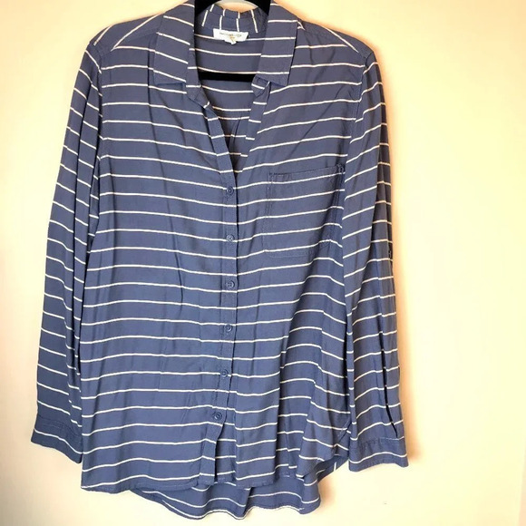 BeachLunchLounge | Striped Button Down Blue Medium - Picture 1 of 5